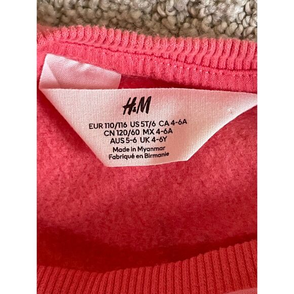 H&M - 2-piece Sweatshirt and Skirt Set - Dark pink/floral - 5T/6T - Picture 3 of 3